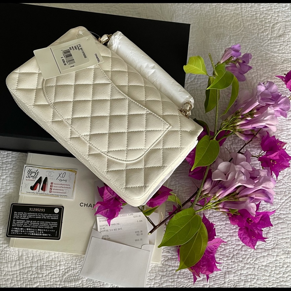 ‼️SOLD‼️CHANEL 21S Ivory Iridescent Caviar Classic - Picture 2 of 11